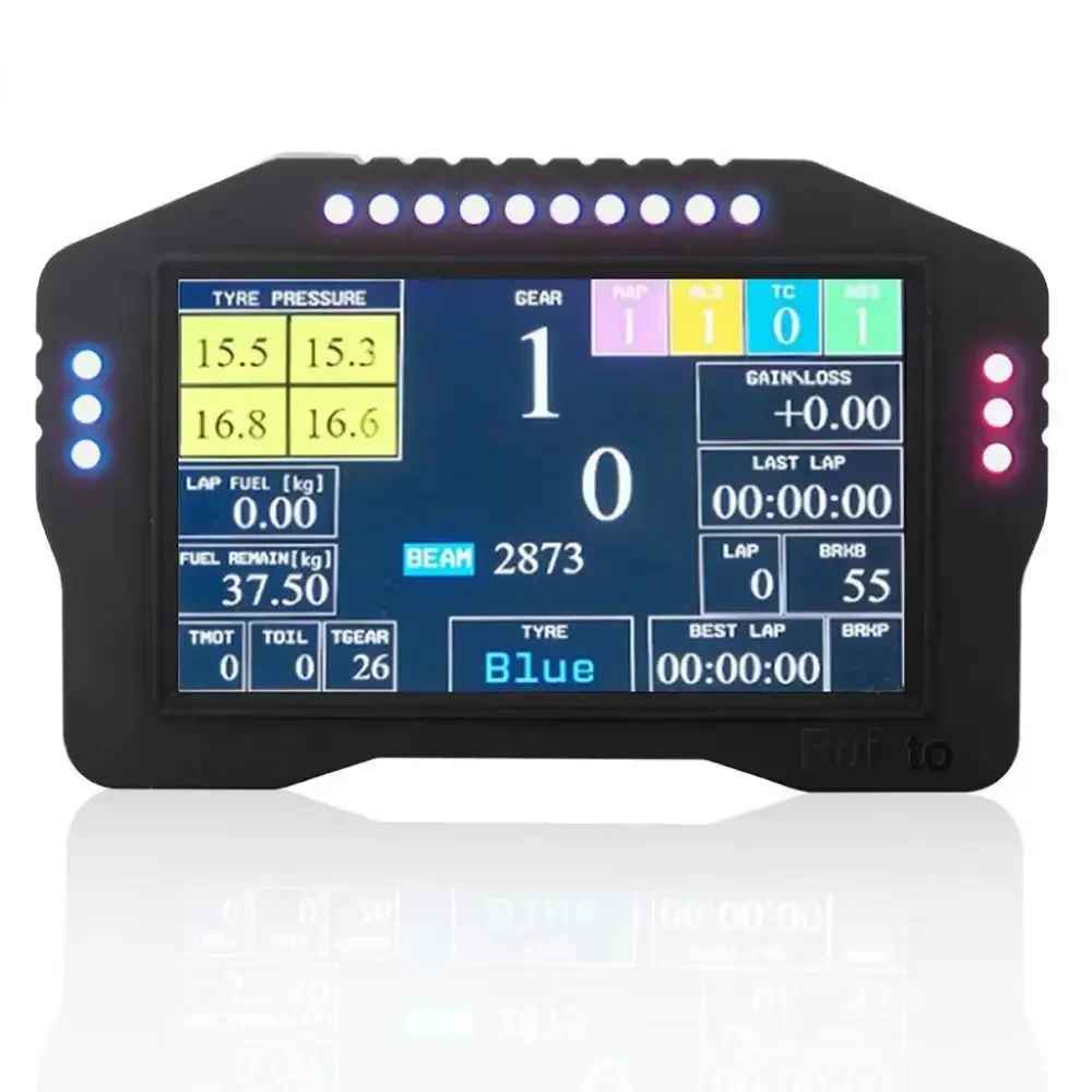 5Inch Racing Emulator Game Steering Wheel High Definition Full Color RGB Touch Instrument Display for Enhanced Gaming Experience