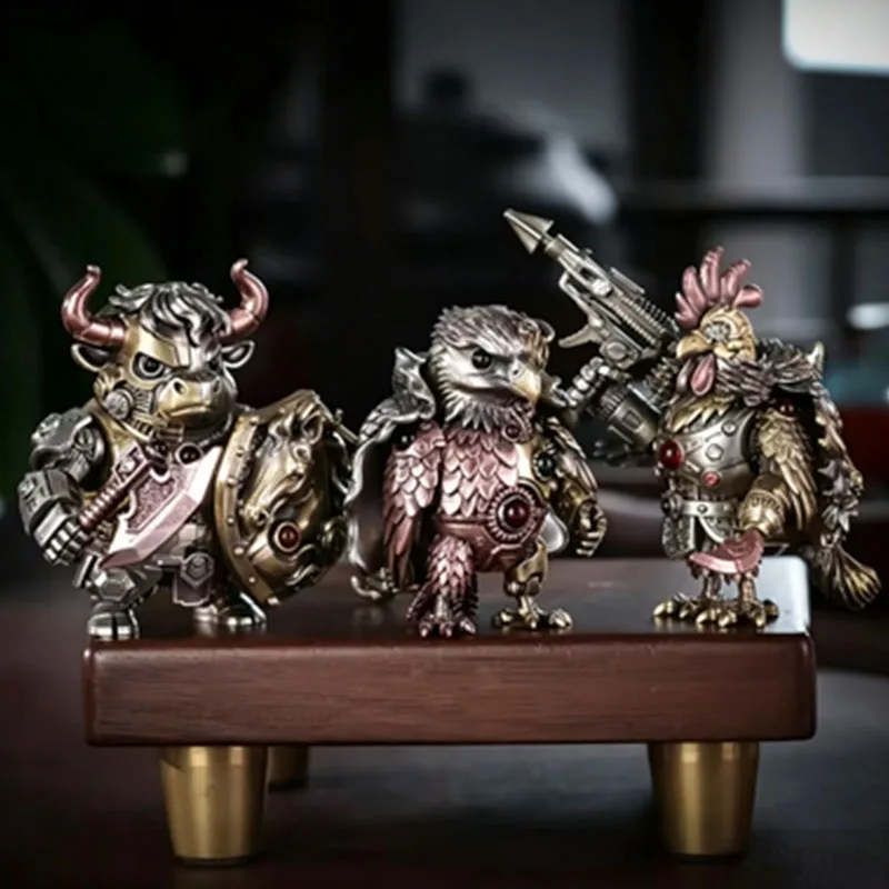 2026 Mechanical Bear Cat Eagle Cattle Chicken Animal Collection Magnetic Detachable Metal Figurine Desktop Decoration Ornament view 5