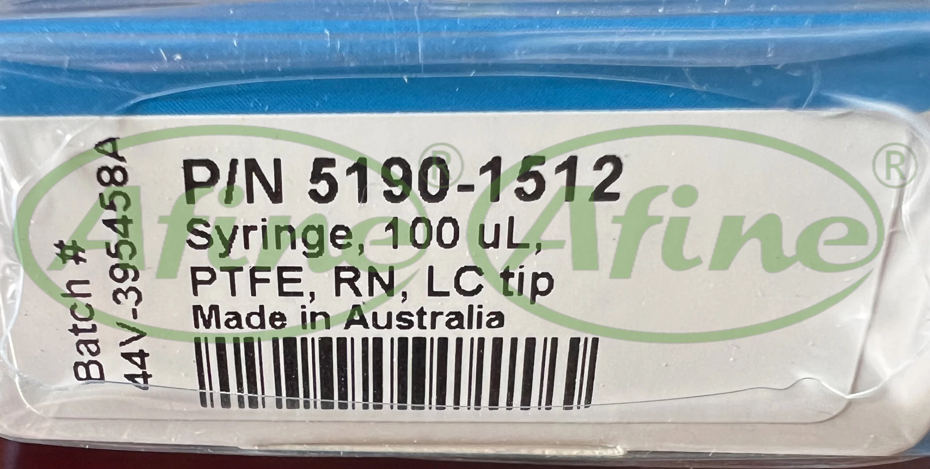 

AFINE Agilent Color Coded Syringes for Manual Injection Valves 5190-1512 Injector Needles 100 µL 22/51/LC PTFE Tip Actuators