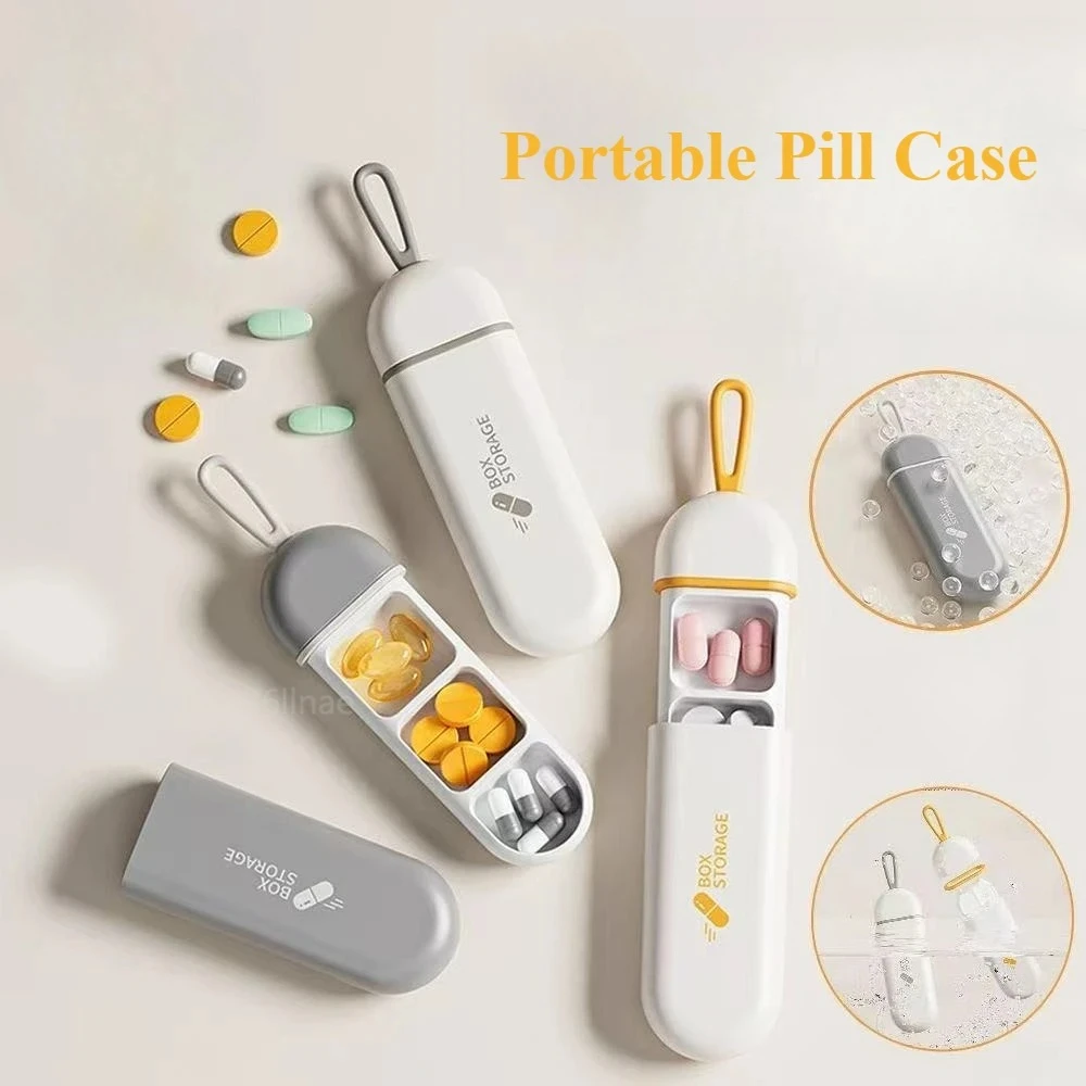 

Portable 3-Compartment Pill Box – Colorful Travel Medicine Organizer, Mini Pill Case Splitter for Daily Health Care