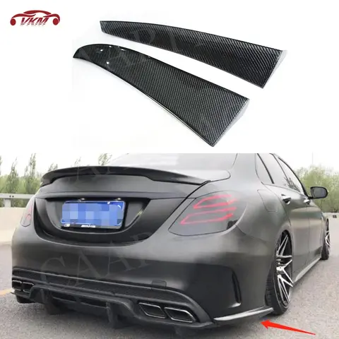 탄소 섬유 후면 스플리터 범퍼 에이프런 커버, 메르세데스 벤츠 C 클래스 W205 C180 C260 C63 AMG 세단 2015 2017 자동차 액세서리
