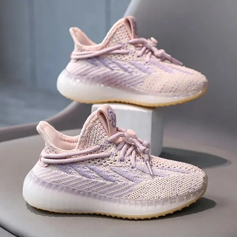 

Breathable mesh running shoes children's flying knitted sports soft-soled anti-slip sports and casual shoes baby shoes
