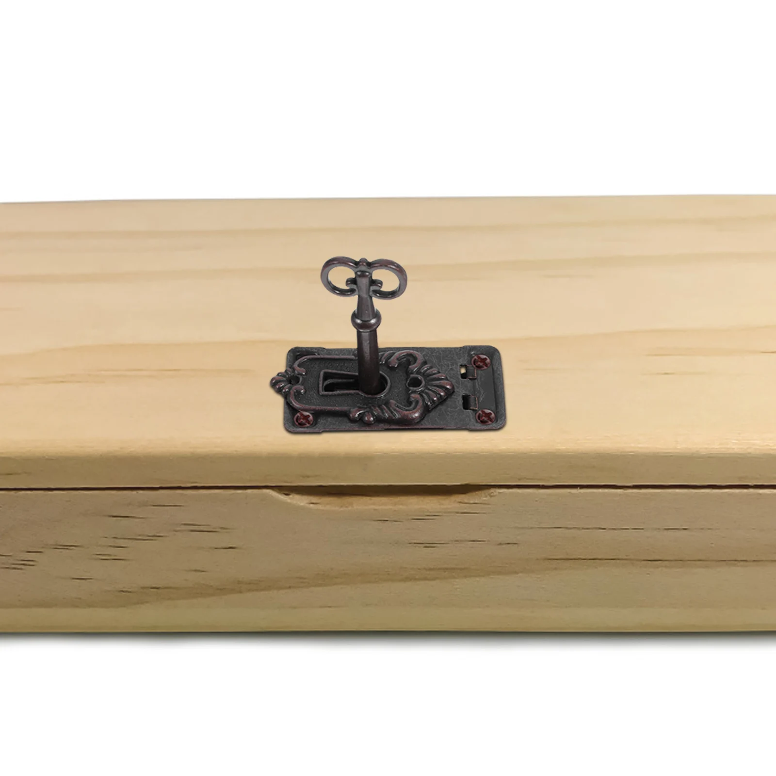 

Furniture Lock Retro Hasp Vintage Cabinet Latch Alloy Hook Locks Wooden Gift