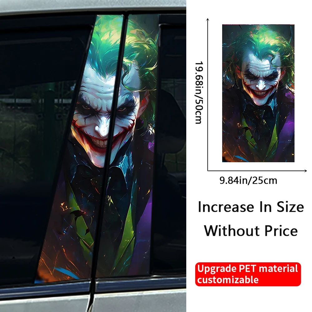 1pc/2pcs Graffiti Joker So Serious Cool Car B-pillar Stickers Waterproof for BMW E46 E90 E91 E60 E39 E36 E87 E92 E30 E34 E61 E62