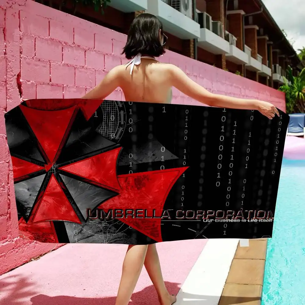 1pc U-umbrella C-corporation Logo Beach Towel Colorful Bath Towels For Girl Microfiber Quick Dry Custom Sand Yoga Spa Gym Pool