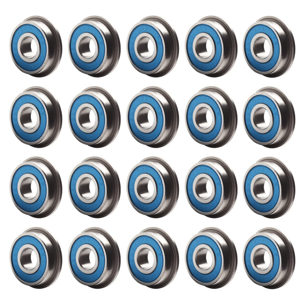 F695 2rs Flanged Bearing 5x13x4 mm, Blue Sealed Precision A9 3D Printer F695rs Bearings for VORON Belted RC, Pack of 20 Pcs