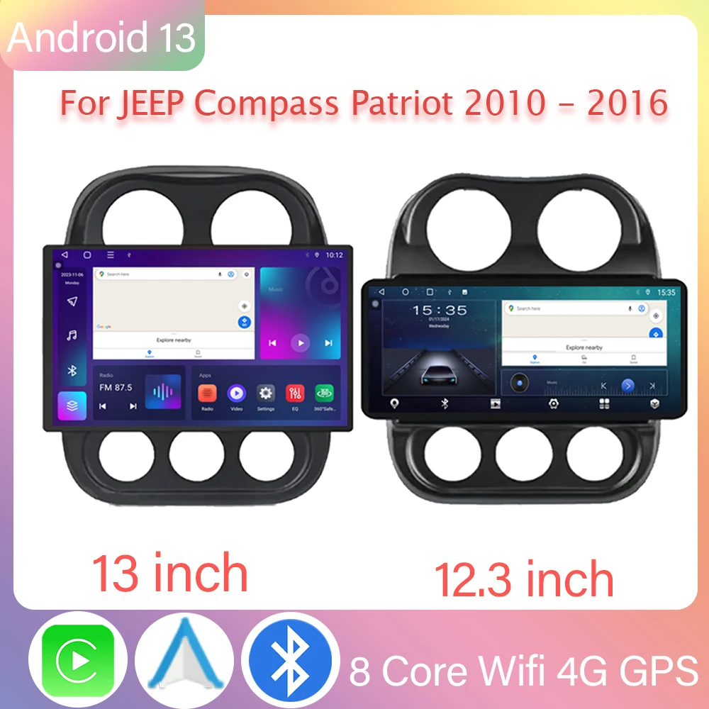 

Автомобильное радио Bluetooth для JEEP Compass Patriot 2010 - 2016 Android мультимедийный плеер авторадио видеонаблюдение QLED WIFI Carplay