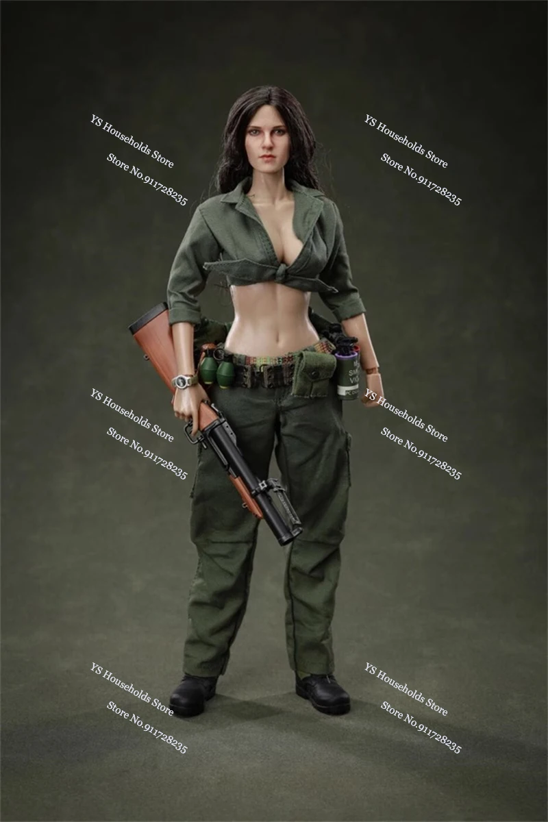 Em estoque 1/6 guerra do vietnã exército pano verde móvel soldado feminino histórico hobby fãs colecionáveis 12 "conjunto completo figura de ação