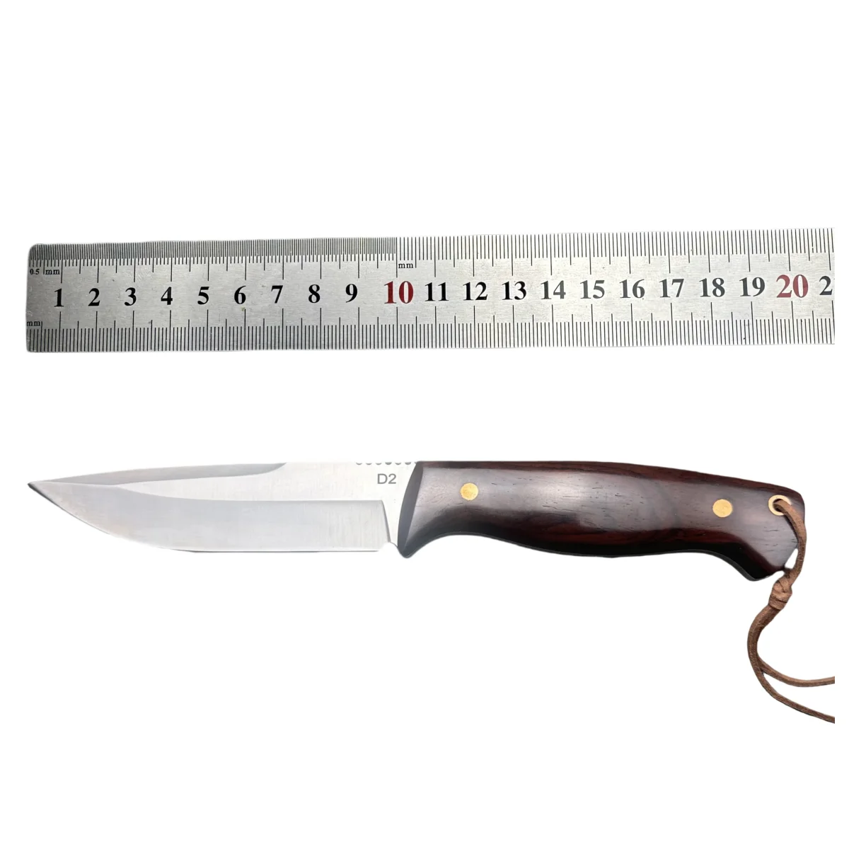 Topwell Handmade Knife D2 Steel Fixed Blade Full Tang Dalbergia Handle Leather Sheath Professional Hunting Bowie Fish EDC Knife