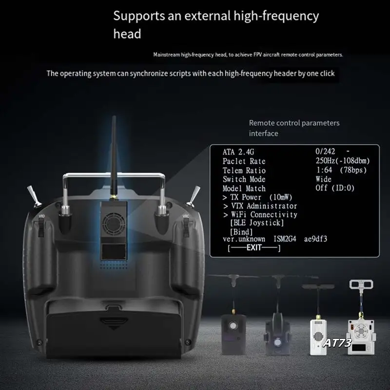 Radiolink Channels RC Transmitter 2.4Ghz Multi-Protocol Andvoice Broadcast Support Forrc Car Boat Drone Left