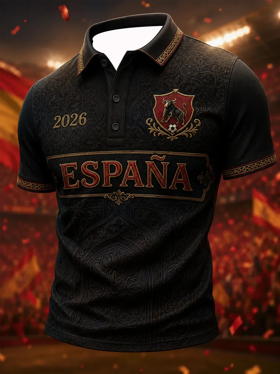 2026 Edition Spanish Soccer Polo Shirt with 3D Print - Comfortable and Breathable - Suitable for Both Men and Women