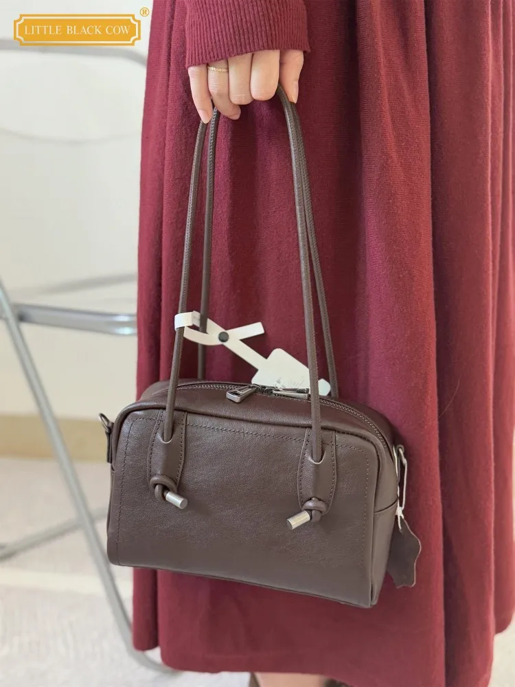 

Новая офисная женская сумка-тоут из натуральной кожи в стиле ретро, сумка из натуральной воловьей кожи на одно плечо, повседневная женская сумка через плечо под мышками