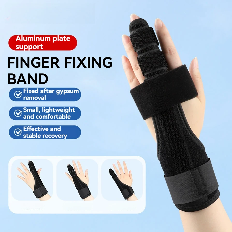 GOBYGO 1Pcs Hand Guard Finger Stable Recovery Adjustable Settings Wrist Protection Steel Plate Support Sports Sprain Men Women