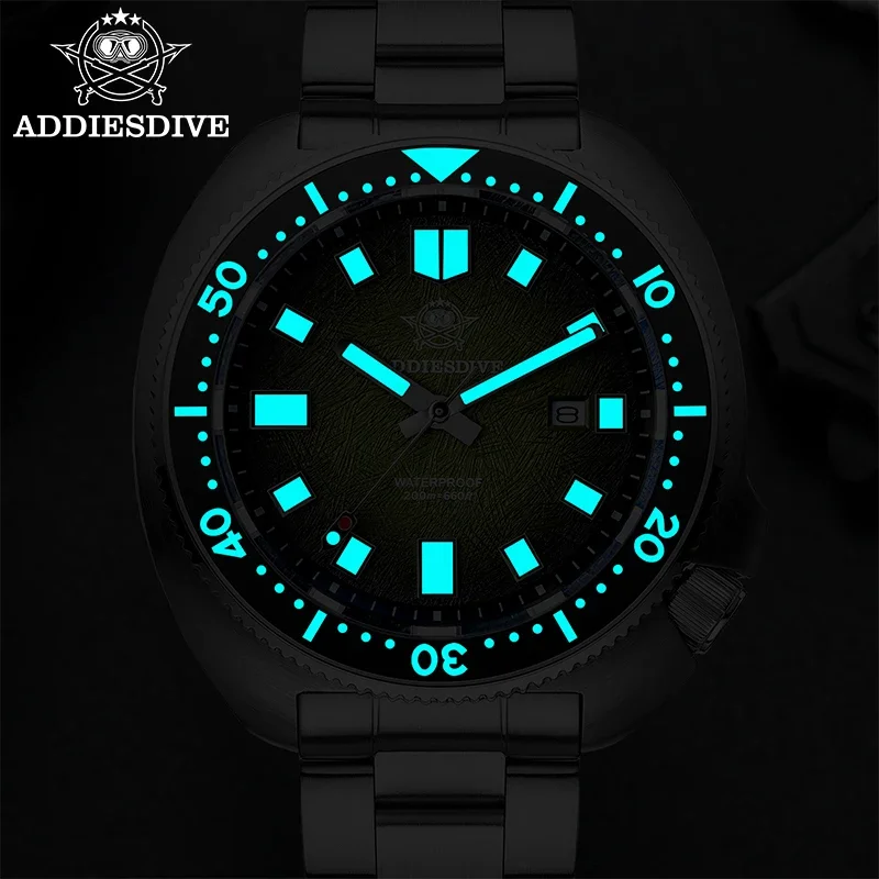

ADDIESDIVE AD2511 Men Watch 20Bar Waterproof Sapphire Crystal 316L Stainless Steel reloj hombre Quartz Watch Abalone Dive Watch
