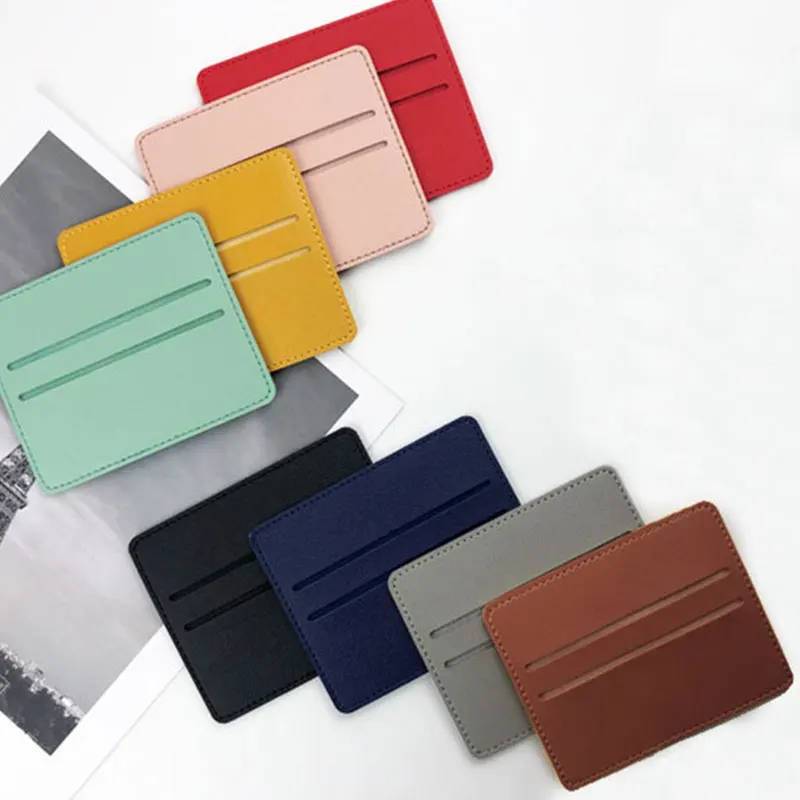 Slim PU Leather Wallet Credit ID Card Holder Purse Money Case Cover Portable Simple Exquisite Compact Male Female Storage Bag