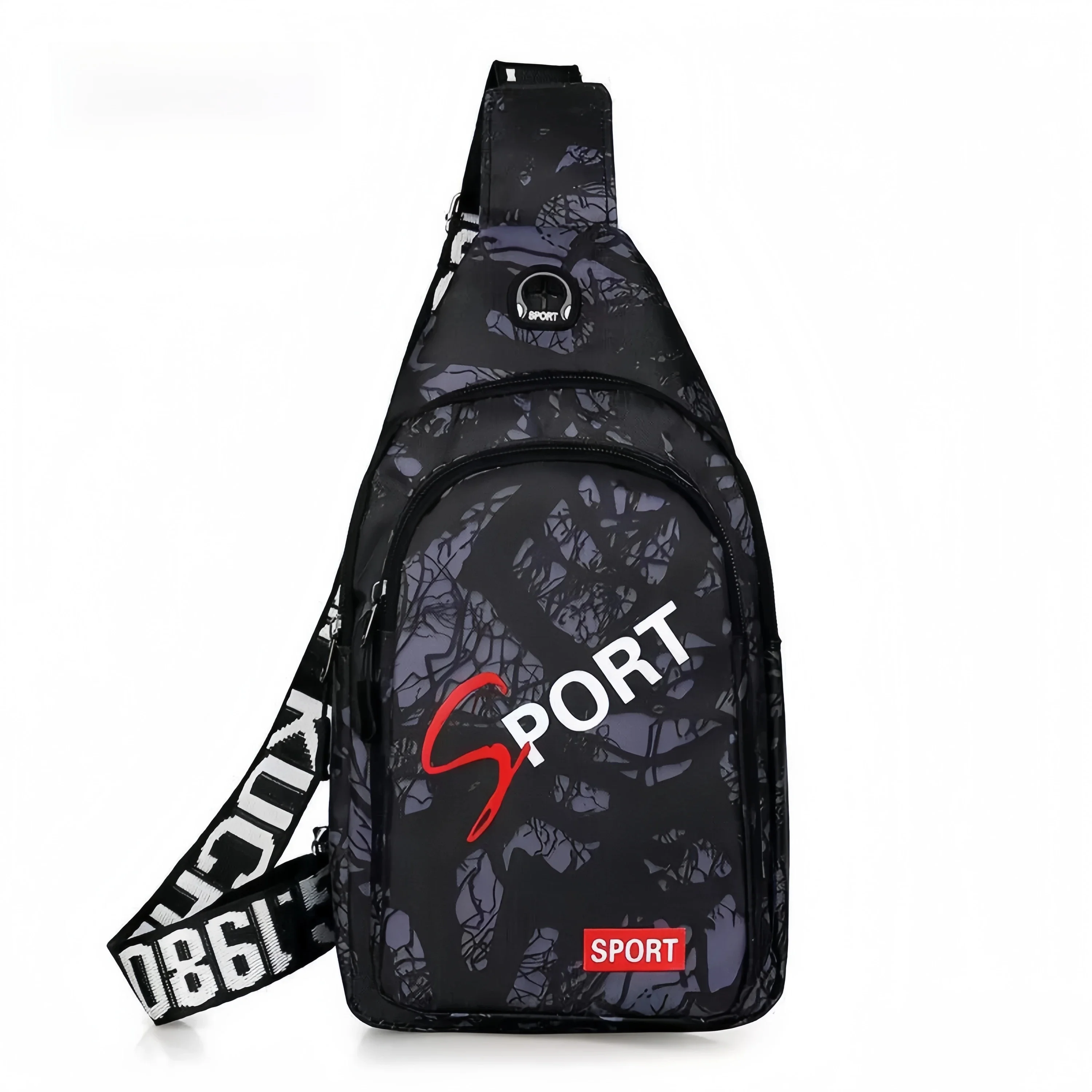 New Men's Chest Bag Casual Crossbody Nylon Backpack Sports Riding Front Crossbody Bag Single Shoulder Sling Bag Leisure Style
