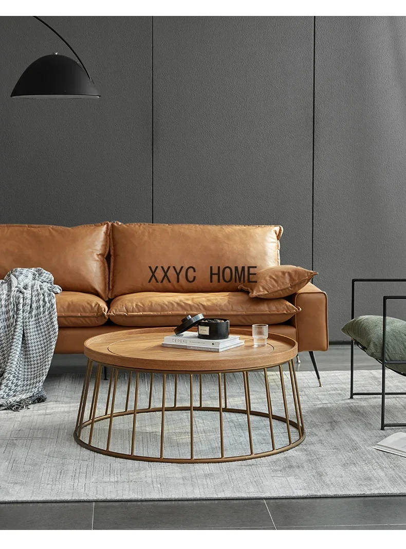 Light Luxury Post-Modern Simple Living Room Nordic American round Tea Table Personality European Coffee Table