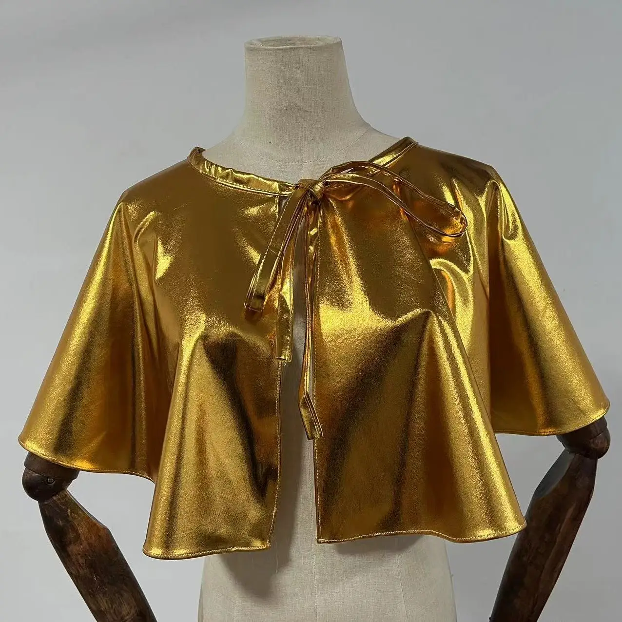 عباءة طبيب للعب الأدوار في الهالوين بدون قبعة، شال صغير بمعالجة سطحية لامعة، نمط عملي، ملابس خارجية قصيرة للنساء #5