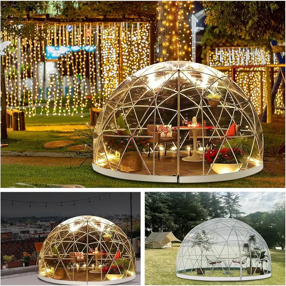 Outdoor Garden Igloo Bubble Tent 2-4 Persons Waterproof PVC Assembly Portable Camping Greenhouse Party Venue