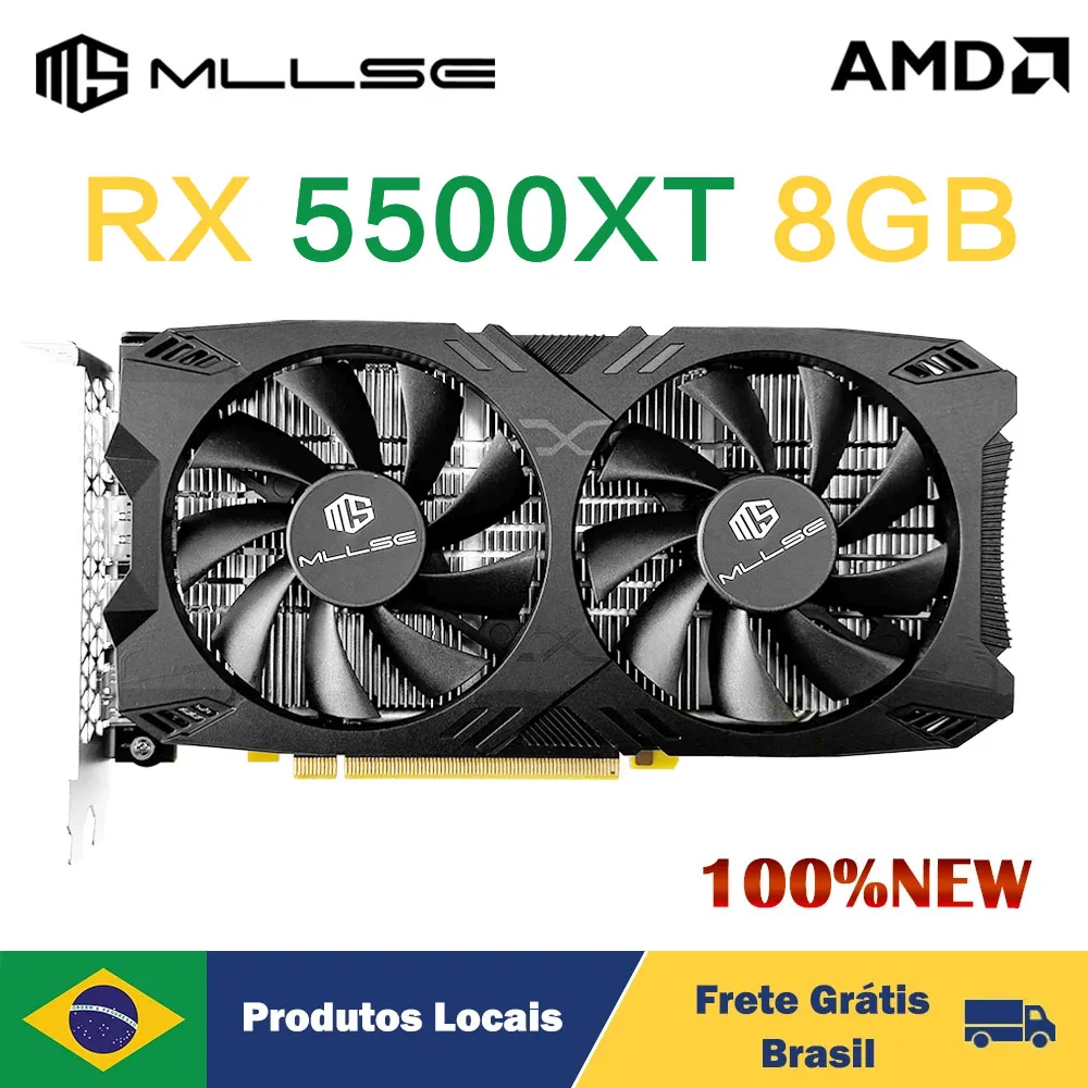 MLLSE-Carte mémoire AMC RX 5500XT, 8 Go, 7nm, 128 bits, GDDR6, 8 broches, PCI Express, 4.0x8, 1717MHz, jeux de bureau