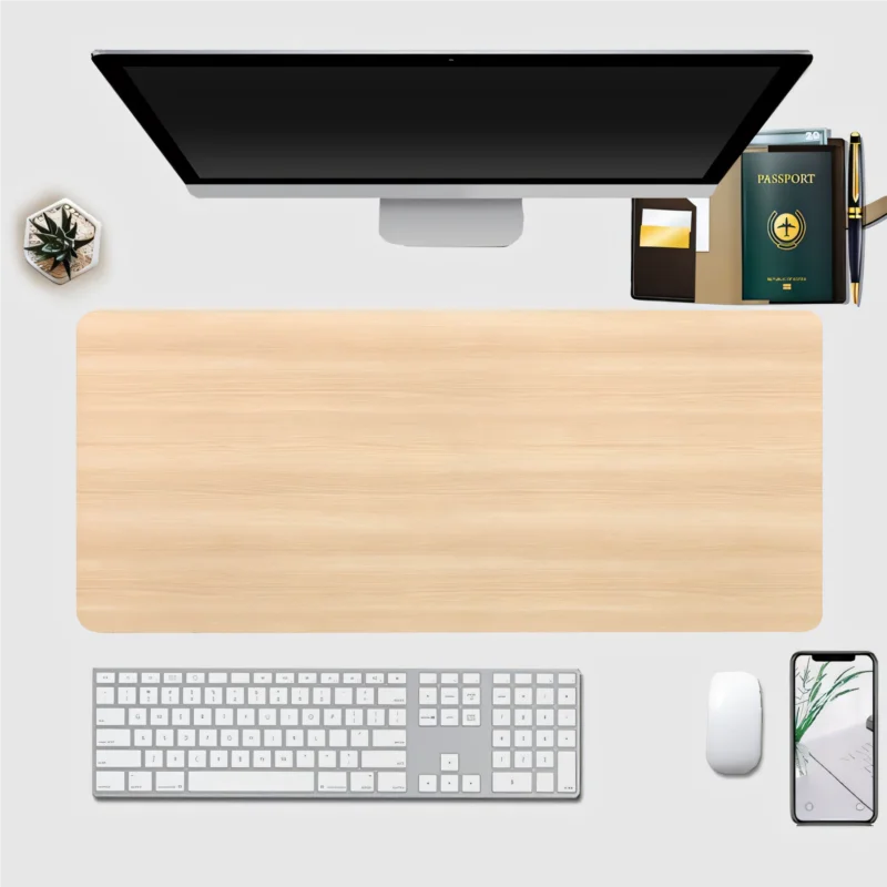 

The wood-grain soft, natural warm-toned mouse pad is a washable computer accessory for office and gaming desktop decoration
