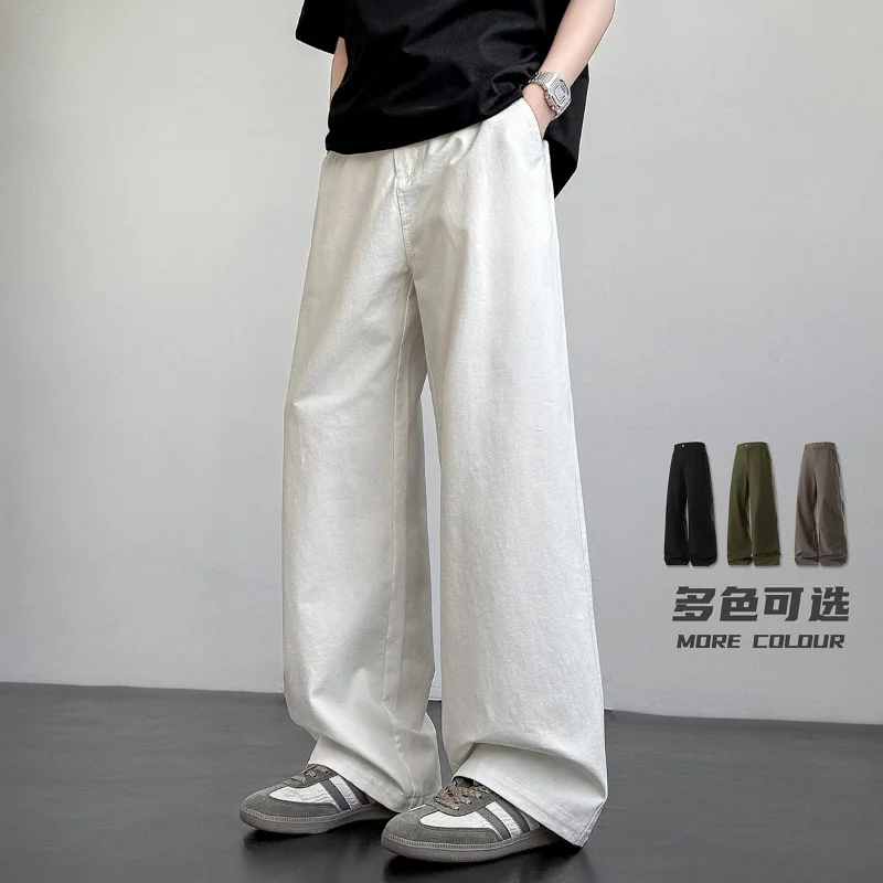

Four Seasons Japanese Work Pants Men's American Loose Pants Pure Cotton Straight Tube Retro Sports High Street Casual Pants