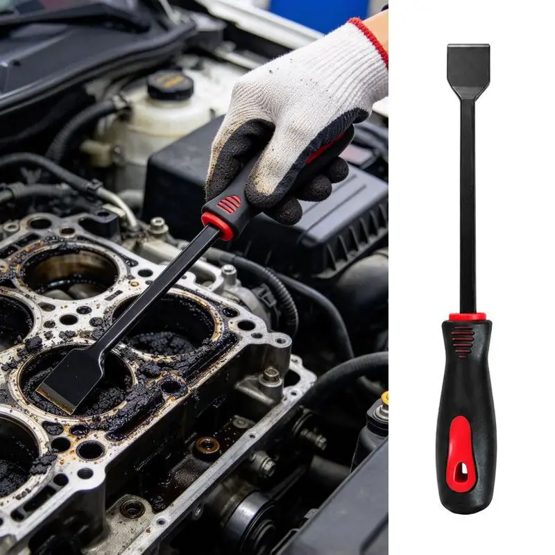 Gasket Scraper Tool, Heavy Duty Carbon Steel Seal Remover, Non-Slip Rubber Handle, Car Oil Seal & Adhesive Cleaner Auto Repair