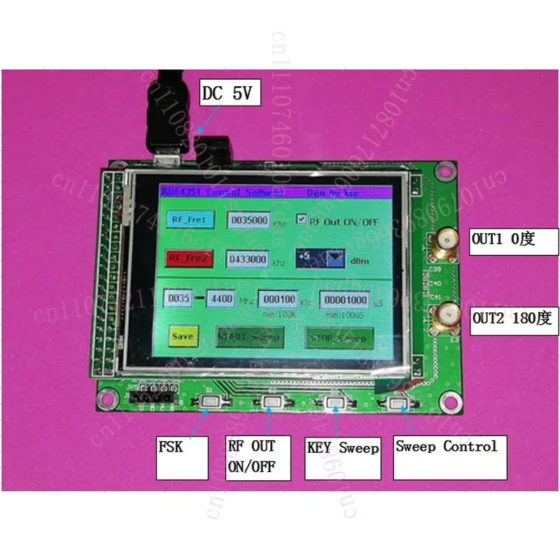 ADF4350 ADF4351 Module TFT Color Touch Screen STM32 Sweep Frequency signal source