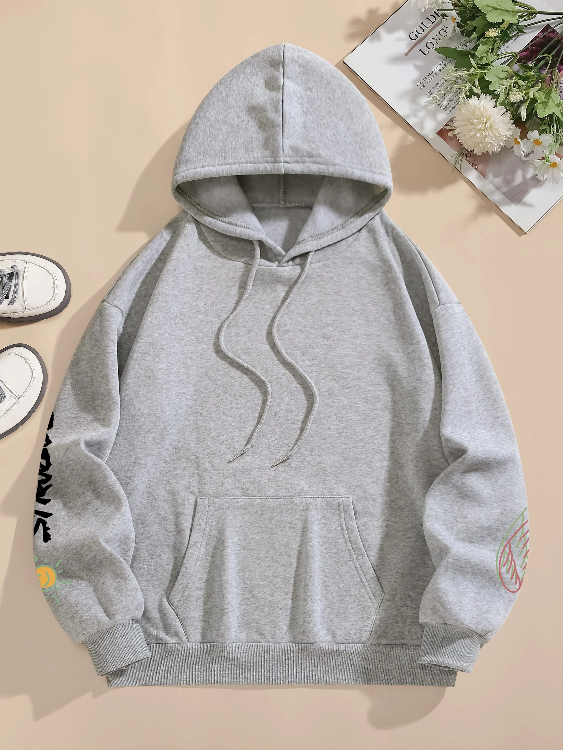 Fashionable bear print hoodie for couples, casual pullover sweatshirt, fashionable and comfortable universal hoodie S-3XL