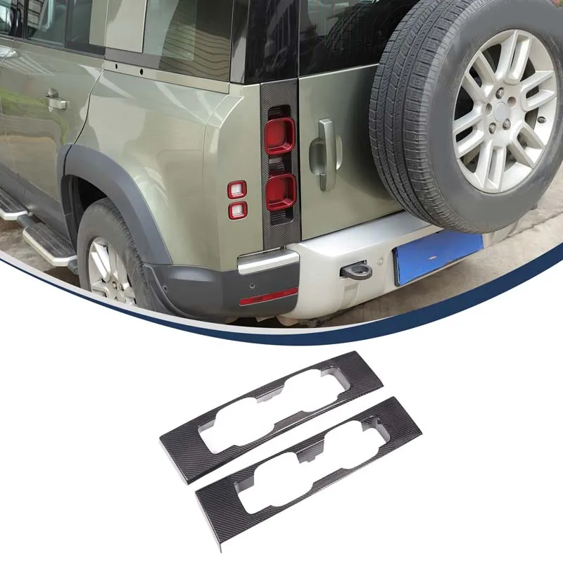 

For Land Rover Defender 90 110 130 2020+ Real carbon fiber car rear taillight panel frame decorative sticker car accessories
