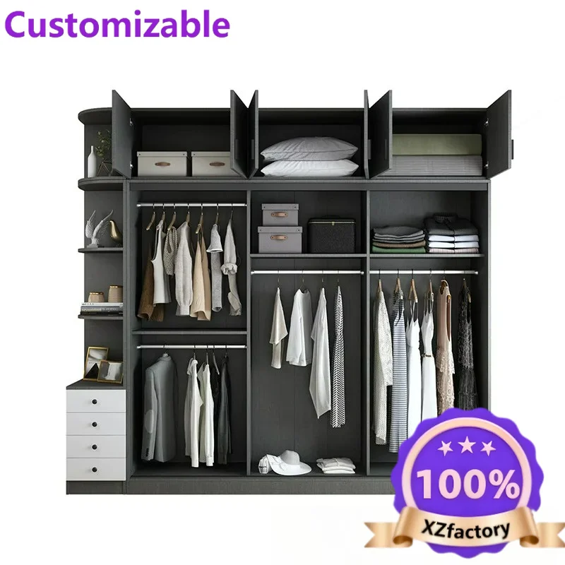 Factory Direct 2026 Sliding door wardrobe bedroom cabinet simple glass door sliding door cabinet wardrobe cloakroom free install