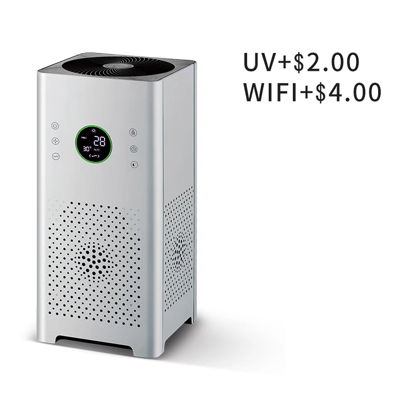 Manufacturer New Washable Filter Reusable Electronic Home Household Air Purifier with UV and WIFI are optional