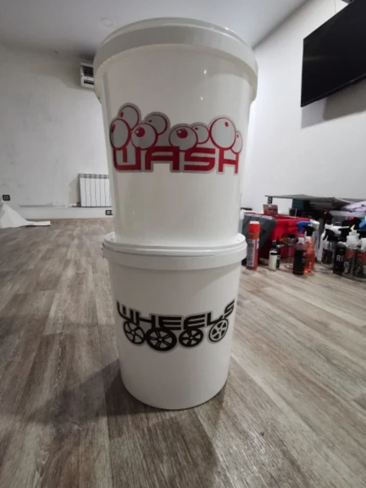 20cm Car Detailing Wash Rinse & Wheels PVC Bucket Stickers Cover Scratches Cute, Sticker Products Sunscreen and Waterproof