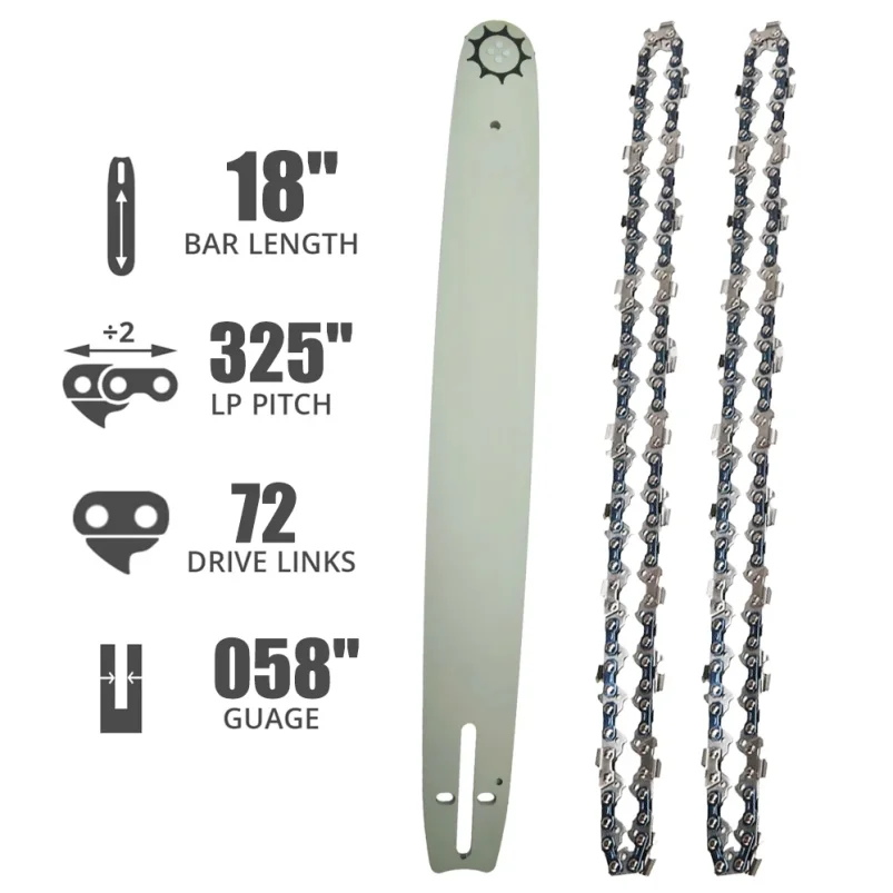 18 Inch Chainsaw Guide Bar & Chain, .325