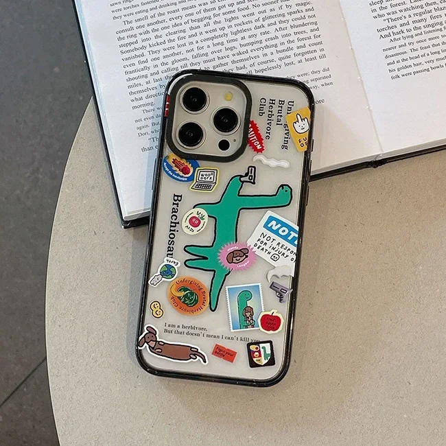 

Cartoon Dinosaur 2.5 Acrylic Phone Case Cover for iPhone 12 13 14 15 Pro Max Case for iPhone 15 Pro Max