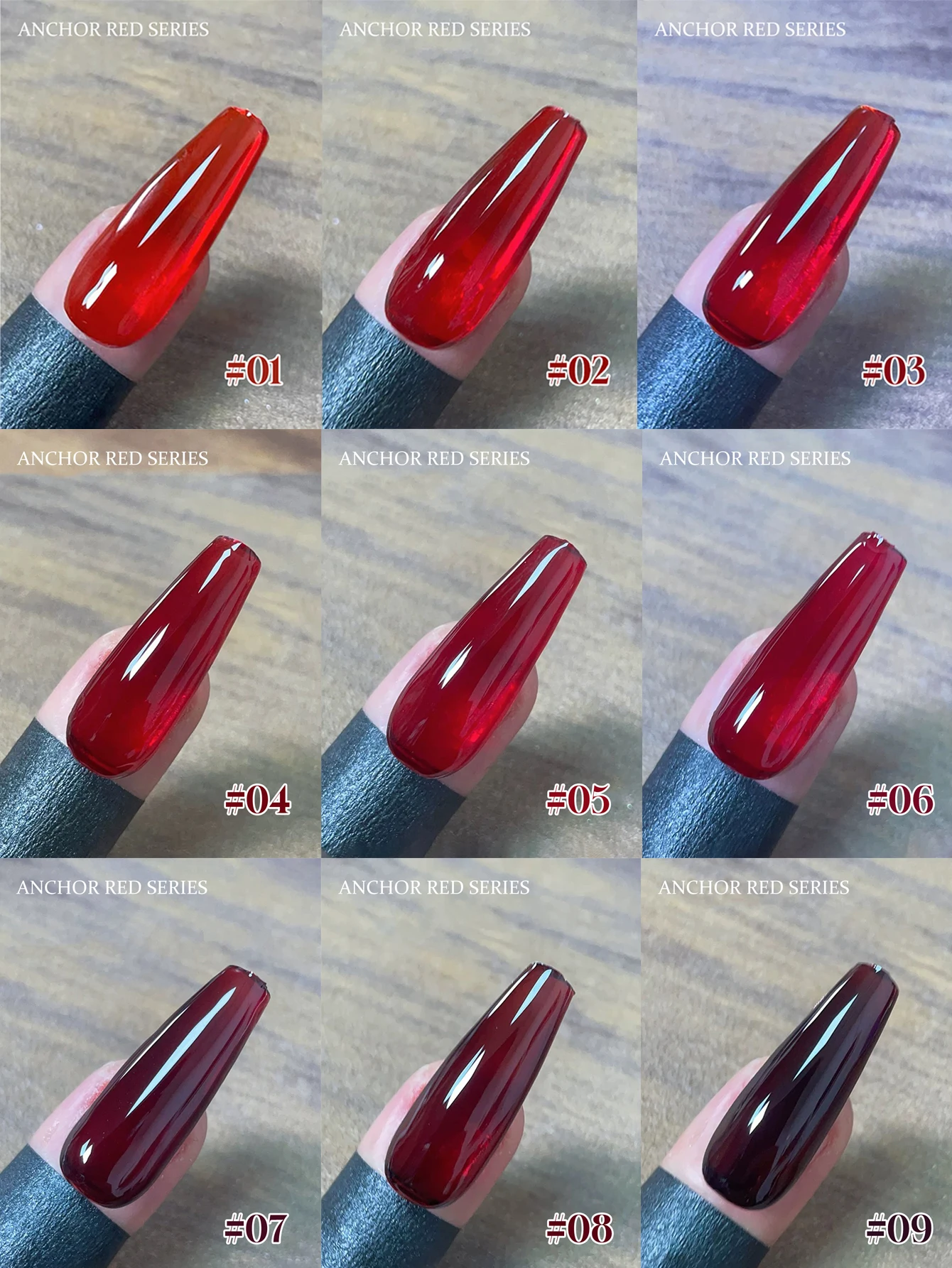 1/9PCS 2025 Autumn and Winter Nail Art Women's Supplies Salon Set Ice Transparent Wine Red Blood Cherry Red Gel Nail Polish