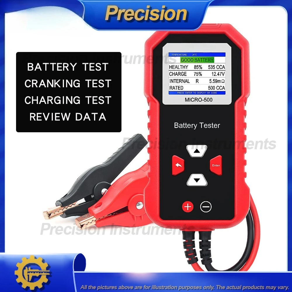 

2026 Portable Battery Tester with Color LCD Display Multilingual Support for Car and Motorcycle Maintenance Tools
