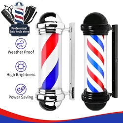 Barber Light Pole Wall Mount LED Light 22.8 Inch Barbershop Rotating Light Fixture Classic Signs for Hair Salon Use