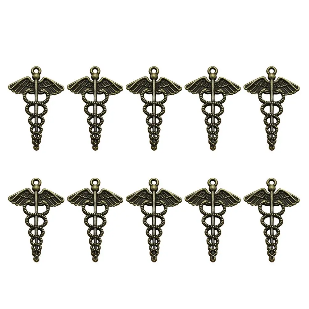 

10 Pcs Bronze Pendant Jewelry Making Pendants Charm Simple Design Sweater Chain