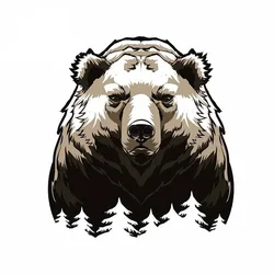 New Design Big Bear Car Bumper Window Sticker Scratch Repair Decal Vinyl Car Packaging Motorcycle Camper Decorative Decal, 13cm