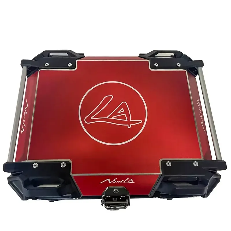 Customized motorcycle trunk 45L sticker red aluminum alloy trunk quick dismantling baseplate waterproof and anti-collision