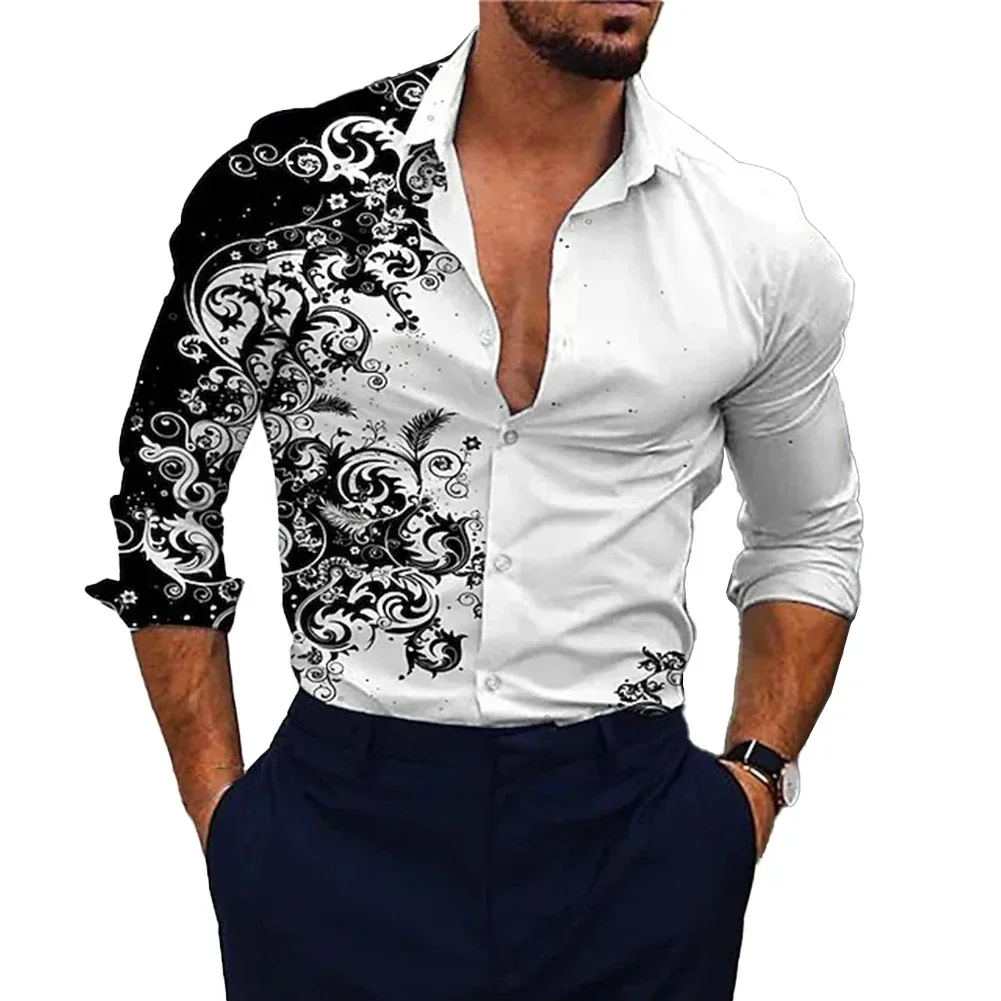 

Fit Fashionable Functional Men’s Long Sleeve Baroque Muscle Fitness Shirt Button Down Silky Party Dress Perfect For Any Occasion