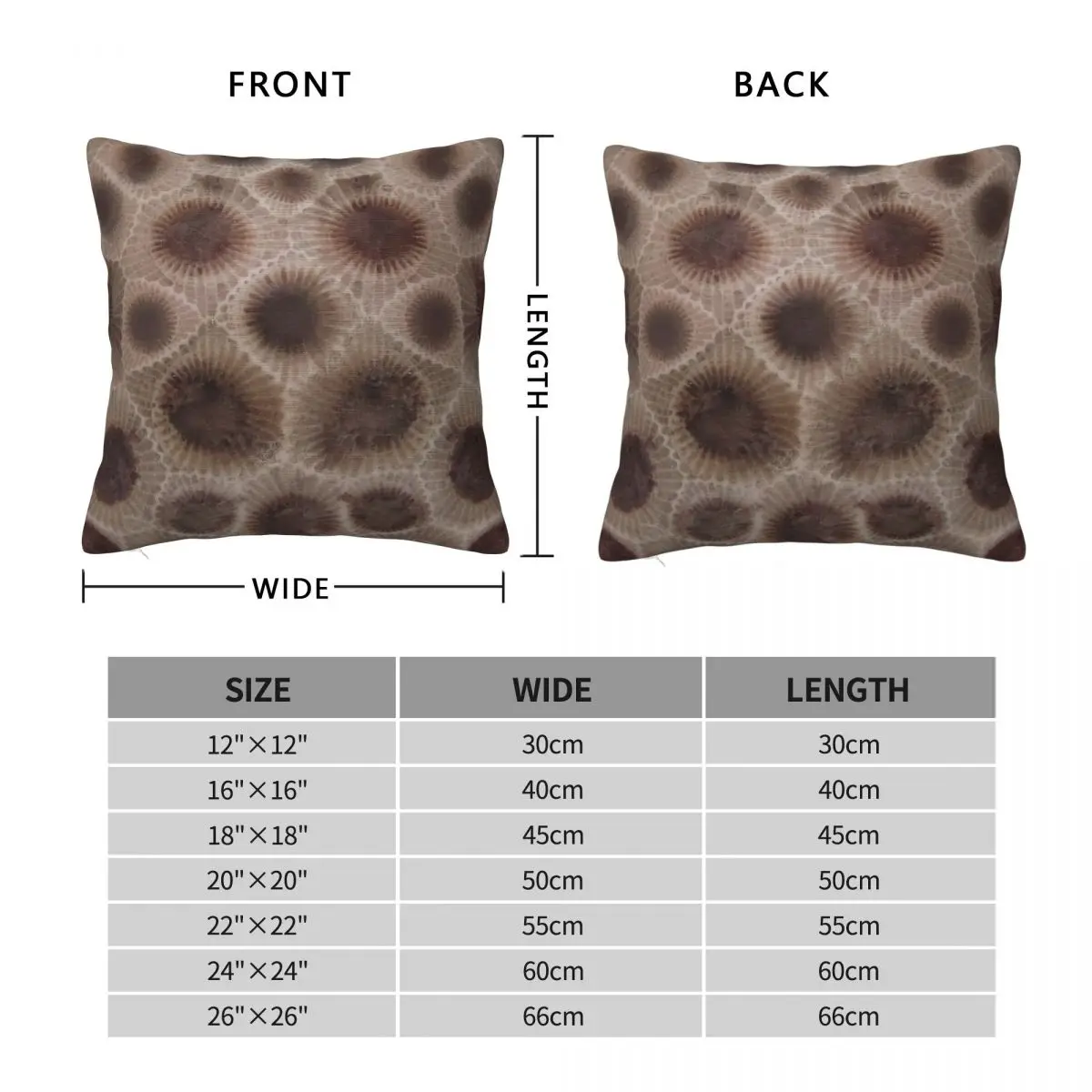 Petoskey Stone Fossil Pillowcase Polyester Linen Velvet Pattern Zip Decorative Throw Pillow Case Home Cushion Cover