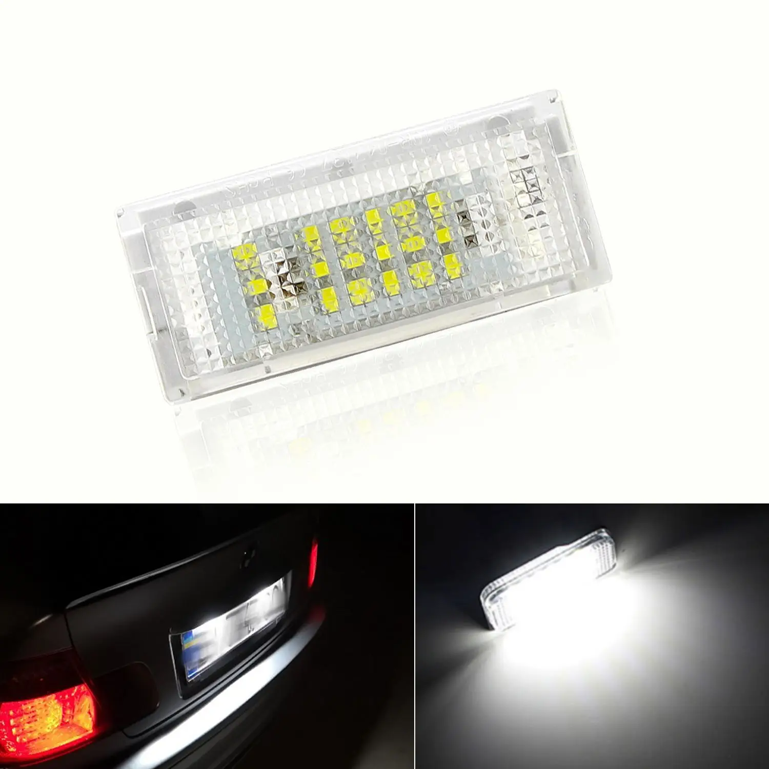 51137113590 2PCS Led License Number Plate Lights For BMW E46 2-door Coupe/Convertible 3-Series 2D M3 Facelift 2004 2005 2006