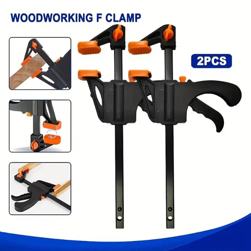 4\' Woodworking Clamp 2/4Pcs Set Fixed Type Quick Ratchet Release Speed Extruded Nylon Work Bar Kit Spreader Gadgets DIY Portable