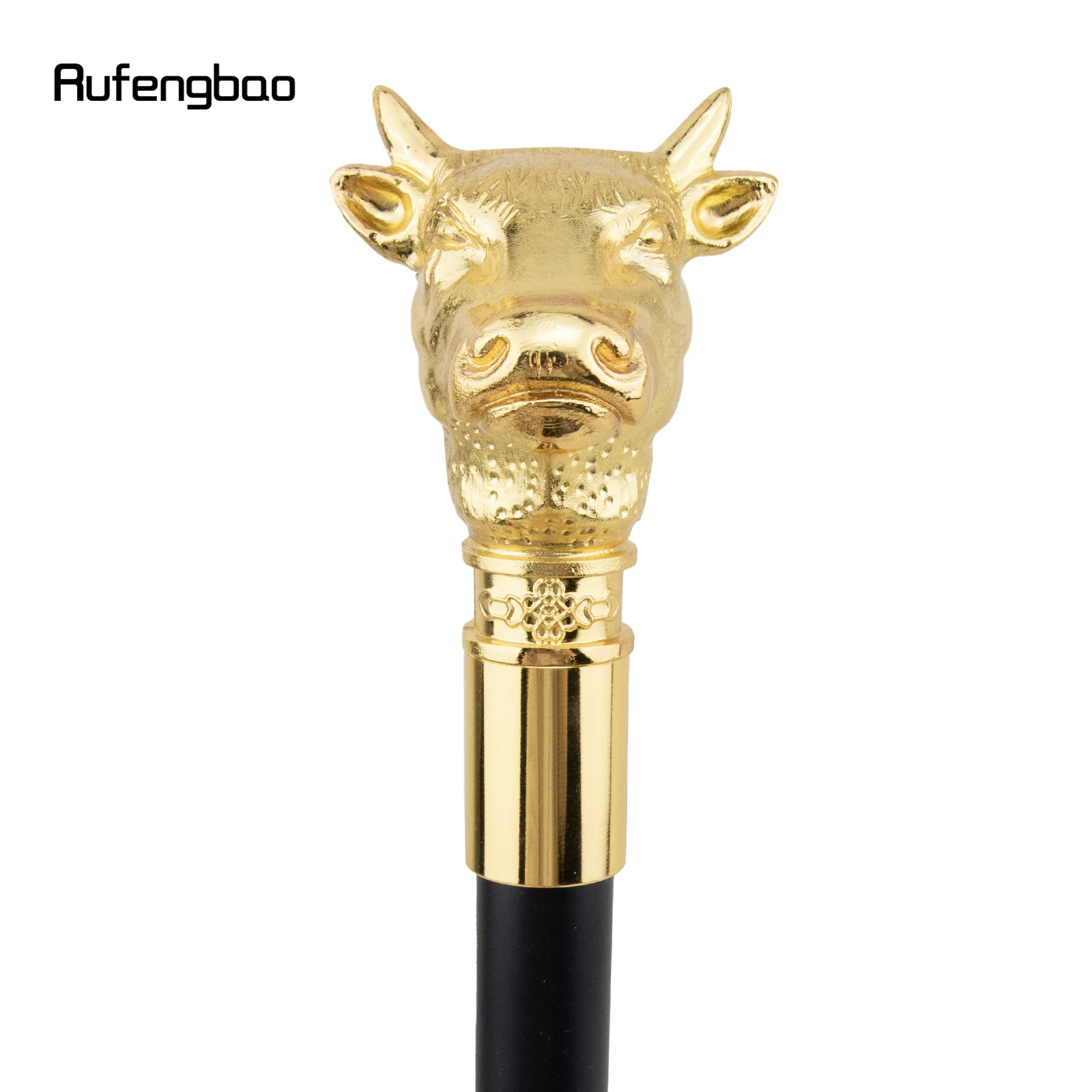 Golden Bull Cattle Gentleman Bullfight Walking Cane Fashion Walking Stick Gentleman Crosier Knob Walking Stick 93cm