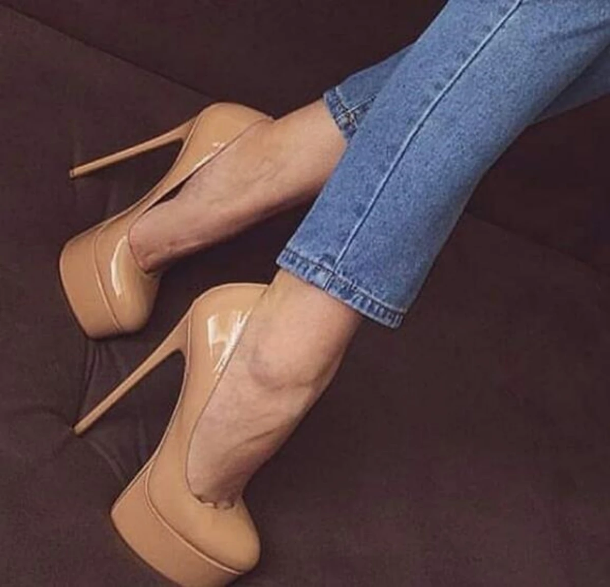 Women Elegant Patent Leather Thigh High Heels Dress Pumps Ladies Round Toe Plaform Stiletto Heels Party Wedding Shoes Woman 2023