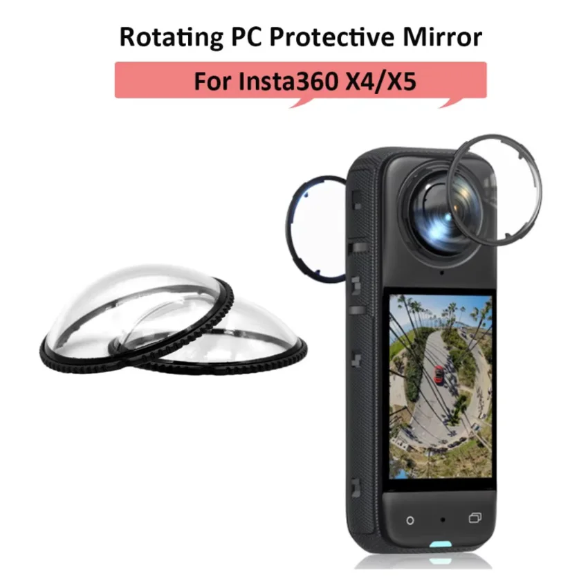 

Compatible with Insta360 X4 X5 Glass Protective Lens Panoramic Action Camera Rotating Anti-Scratch Lens Film Accessory
