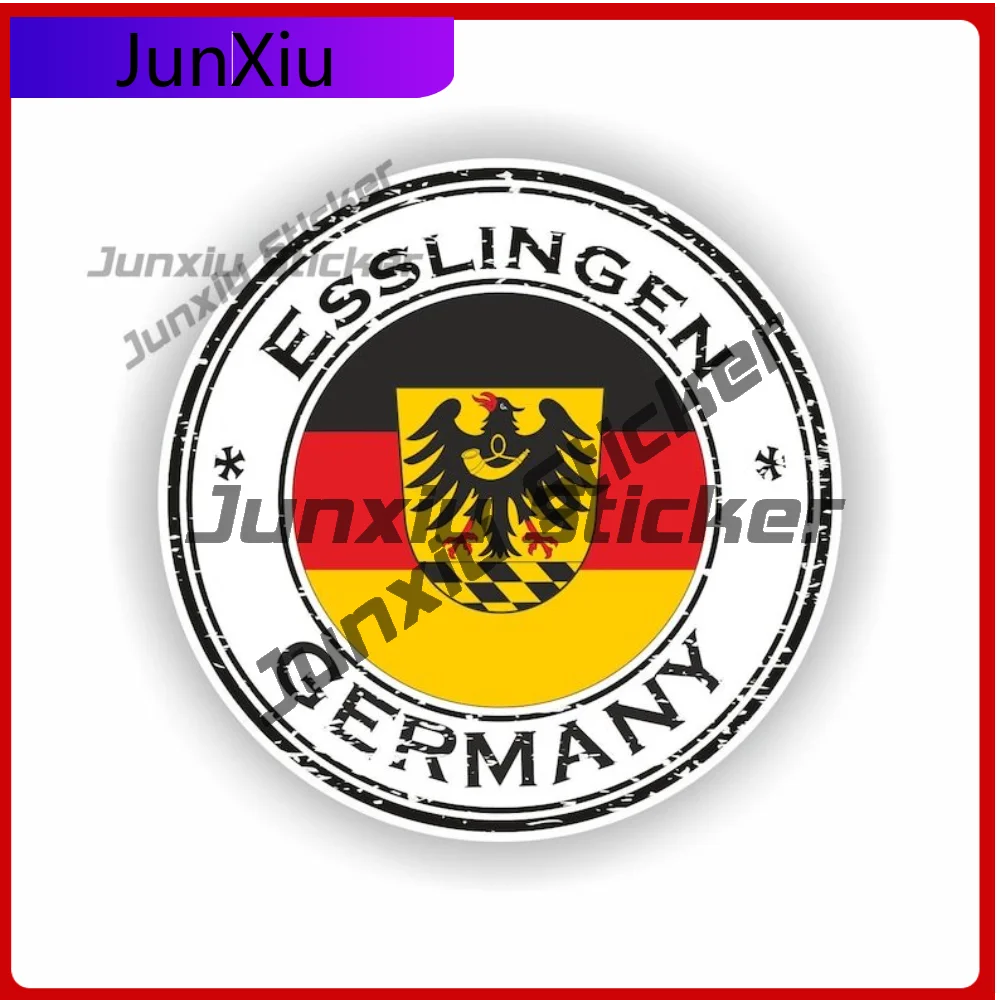 

Esslingen Germany Coat of Arms Seal Sticker Round Durable Auto Accessories For Truck Motorcycle UV Resistant Decoration Auto