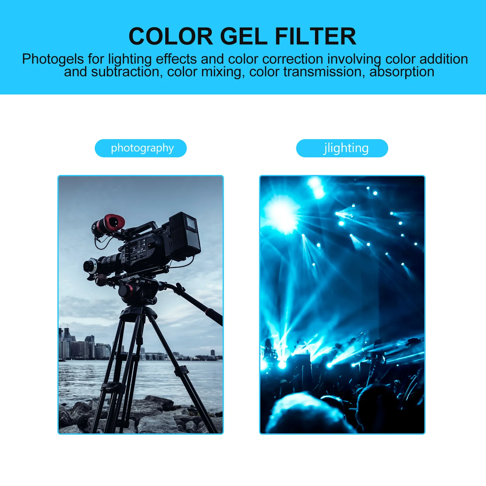 

10pcs Filter Blue Transparent Film For Photography Video Light Color Correction Filters Sheet Diy Accessories
